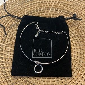 Silver pendant choker necklace